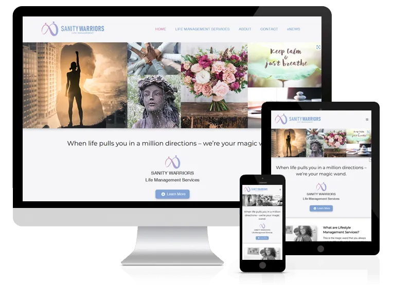 Sanity Warriors Website Design